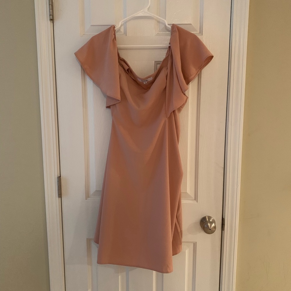 Off the shoulder blush dress